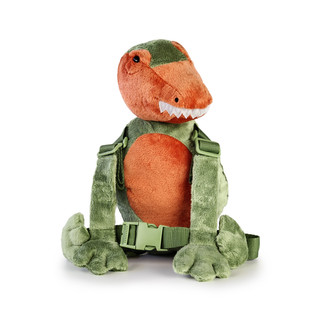Goldbug Harness Buddy, Sicherheitsrucksack mit Leine für Kinder grün Dinosaurier einheitsgröße