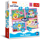 Trefl 4 in 1 Puzzle 12,15, 20, 24 Teile  – Baby Shark
