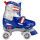 Nijdam Jungen Hardboot Rollerskates Junior Verstellbar, Blau/Rot/Silber, 30-33