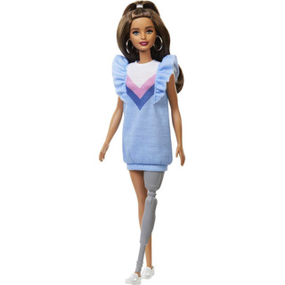 Barbie FXL54 Fashionistas Puppe mit Beinprothese, Spielzeug ab 3 Jahren