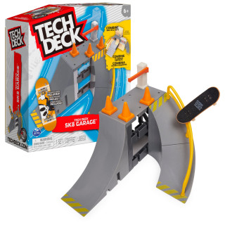 Tech Deck, Sk8 Garage X-Connect Park Creator, anpassbares und aufbaubares Rampenset mit besonderem Fingerboard, Kinderspielzeug für Jungen und Mädchen, Grau