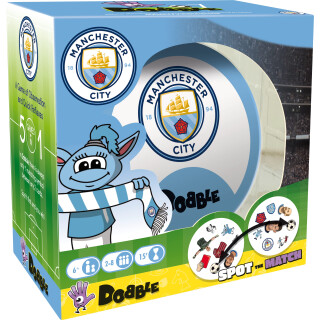 Asmodee , Dobble Manchester City, Card Game, Ages 6+, 2-8 Players, 15 Minutes Playing Time