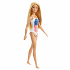 Barbie Doll, Blonde, in Swimsuit with US Flag
