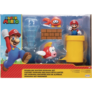 Nintendo Super Mario Sparkling Waters Diorama Spielset, 6,5 cm
