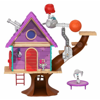 Mattel GDL88 - Disney Das Haus der 101 Dalmatiner Dylans Baumhaus Spielset mit Dylan und Dolly, Spielzeug ab 5 Jahren