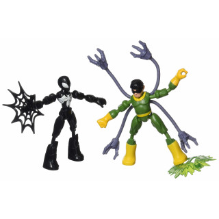 Spiderman F0239 Marvel Spider-Man Bend and Flex Black Suit Spider-Man gegen Doc Ock Action-Figuren, 15 cm große biegbare Figuren, für Kids ab 4 Jahren