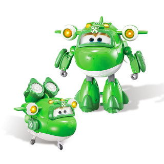 Super Wings EU740928 Mira Supercharged Deluxe Character Transformer Toys for 3+ Year Old Boys Girls w/Lights & Sounds, Green, 6"