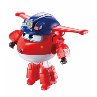 Super Wings Police Jett 5 Transforming Character Easy Transformation Preschool Kids Gift Toys for 3+ Year Old Boy Girl