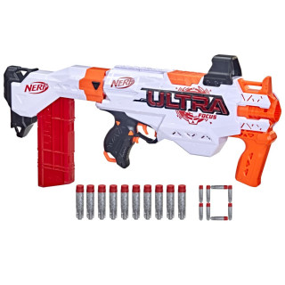 NERF Ultra Focus Blaster, 10 AccuStrike Ultra Darts, Clip-Magazin, Schulterstütze, nur mit NERF Ultra Darts kompatibel