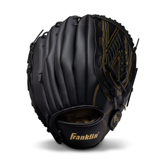 Franklin Sports Baseball and Softball Glove - Field Master - Baseball and Softball Mitt - Adult and Youth Glove - Right Hand Throw - 13" - Black/Gold