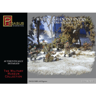 Pegasus PG7271 Figur-1/72 WW II: Russische Infanterie in grünen Mänteln