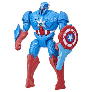 Hasbro F5072 Marvel Avengers Mech Strike Monster Jäger Anzug Captain America Spielzeug, 20 cm große Deluxe-Figur, ab 4 Jahren