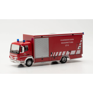 herpa 096553 Mercedes-Benz Atego Koffer-LKW Feuerwehr Essen Wasserrettung in Miniatur zum Basteln Sammeln und als Geschenk