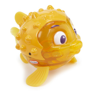 Little Tikes 173844GR Sparkle Bay Funkelfisch Kugelfisch Wasserspielzeug mit Leucht- und Schwimmfunktion, Badewannenspielzeug für Kinder ab 3 Jahren, gelb