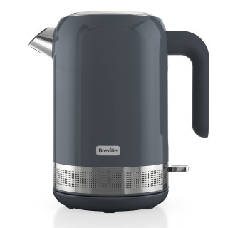 Breville High Gloss elektrischer Wasserkocher | 1,7 l | 2,4-kW-Heizelement für schnelle Kochzeiten | Grau & Edelstahl [VKT157X]