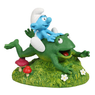 Aqua Della Collectible Figurine The Smurfs, Riding on The Frog (2022)