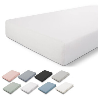 Walra Spannbettlaken Jersey 140x200, 100% Baumwolle Spannbetttuch, Perfekte Matratzenpassform, Weiches Gefühl, Knitter- & Bügelfrei - Weiß