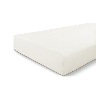 Walra Spannbettlaken Jersey 140x200, 100% Baumwolle Spannbetttuch, Perfekte Matratzenpassform, Weiches Gefühl, Knitter- & Bügelfrei - Off-White