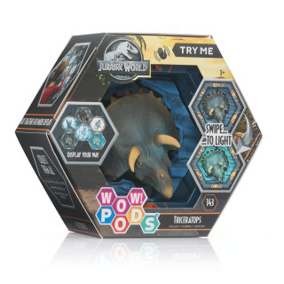 Jurassic World Dinosaurier Wow! PODS - Triceratops | beleuchtete Wackelkopf Figur | Offizieller Jurassic World Dominion Merchandise, Spielzeug und Geschenke für Jungen und Mädchen, ab 5 Jahren