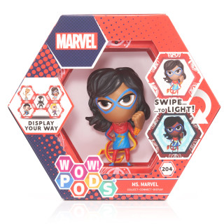 Wow! PODS Marvel Avengers Collection – Ms Marvel | Superhelden-beleuchtete Wackelkopf-Figur | Offizielles Marvel-Sammelspielzeug & Geschenke | Nummer 205 in Serie, grau