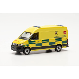 herpa Modellauto Man TGE Krankentransportfahrzeug Belgien, originalgetreu im Maßstab 1:87, Auto Modell für Diorama, Modellbau Sammlerstück, Deko Automodelle aus Kunststoff, Farbe: