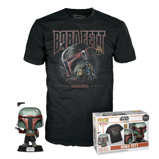 Funko Pop! & Tee: Star Wars - Boba Fett - Medium - T-Shirt - Kleidung mit Vinyl-Sammelfigur - Geschenkidee - Spielzeug und Kurzärmeliges Top Für Erwachsene Männer und Frauen - Movies Fans
