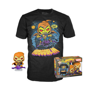 Funko Pop! & Tee: Animated Spider-Man-Hobgoblin - Leuchtet Im Dunkeln - Large - (L) - Marvel - T-Shirt - Kleidung mit Vinyl-Sammelfigur - Geschenkidee - Spielzeug und Kurzärmeliges Top Männer