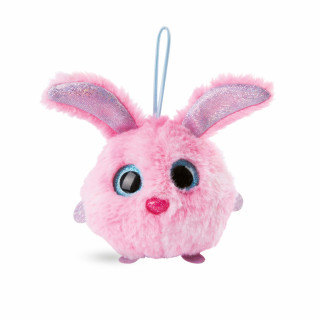 NICI 46879 NICIdoos BallBies Hase mit Loop 9 cm – Kuscheltier Hase für Kinder & Erwachsene ab 3 Jahren – Flauschiges Schmusetier mit großen Glitzeraugen zum Spielen, Sammeln & Kuscheln