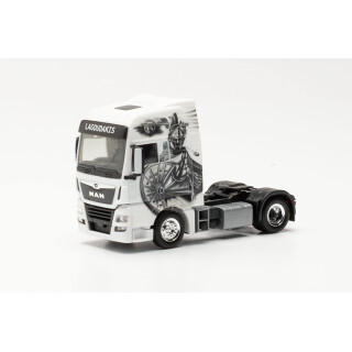 herpa 314923 Man Man TGX XXL Lagoudakis 3 / Leonidas, König von Sparta“ Zugmaschine Miniaturmodelle Kleinmodell Sammlerstück Detailgetreu, mehfarbig