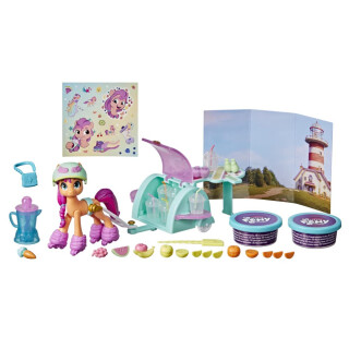 My little Pony: A New Generation Smoothie Shop Sunny Starscout – Storyszenen-Spielzeug mit Spielmasse, 25 Accessoires, 7,5 cm großes Pony