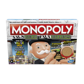 Monopoly False Money - Jeu de Société Belgique pour Familles et Enfants à partir de 8 Ans - Détecteur Monsieur Monopolys pour enregistrer de la contrefaçon et des Fausses Cartes pour 2 à 6 Joueurs