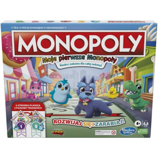 Monopoly Gra Planszowa, gra planszowa dla dzieci, 2-stronna plansza do gry, weso?e narz?dzie dydaktyczne dla rodzin; Moje Pierwsze; 4+