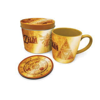Pyramid The Legend of Zelda - Golden Triforce - Box métal, Mug & Sous verre