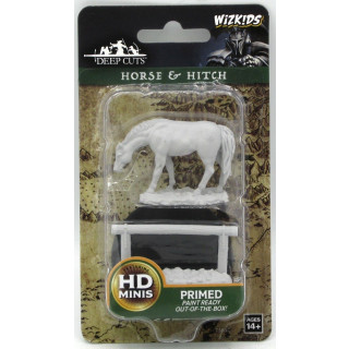 WizKids Deep Cuts Unpainted Miniatures - Horse & Hitch - English