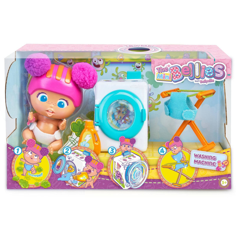 The Bellies Waschmaschine – Lustiges Spielzeug-Set Mit Mini-Puppe, Hula-Reifen & Zubehör Für Bellies-Wohnung Bellies Wohnung Zubehör
