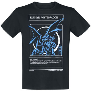 Yu Gi Oh Herren Blue Eyes White Dragon, Schwarz, M, 100% Baumwolle, regulär T-Shirt, Medium