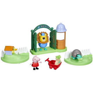Peppa Pig Toys Peppas Day at The Zoo Spielset Spielzeug für Vorschüler, 2 Figuren und 6 Themenzubehör