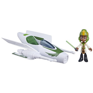 Star Wars F8014 EIGENSCHAFTSFAHRZEUG NORDOSTEN Kai Brightstar Jedi Fahrer, Figur mit Raumschiff, Skala 10 cm, Spielzeug für Kinder