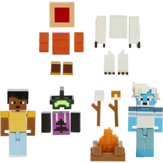 MINECRAFT Creator Series - Mount Enderwood Yeti-Schreck Story Pack mit 2 Figuren, 16 Zubehörteile, Lagerfeuer, Marshmallows, für Kinder ab 6 Jahren, HLP58