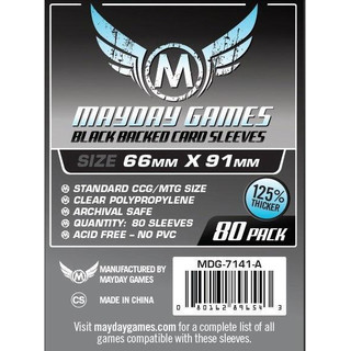 80 Mayday Premium Black Backed Card Game Sleeves - Schwarz Kartenhüllen  MTG