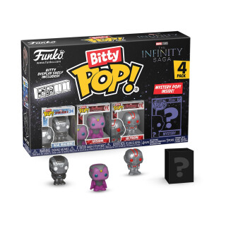Funko Bitty Pop! Marvel - Iron Man 4PK - War Machine, Vision, Ultron und eine Überraschungs-Mini-Figur - 0.9 Inch (2.2 cm) - Marvel Comics Sammlerstück Stapelbares Display-Regal Inklusive