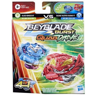 Beyblade Burst QuadDrive Gilded Nemesis N7 & Salvage Valtryek Rashad V7 Kreisel, Doppelpack