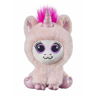 Bauer Spielwaren 14281" Blickfänger Glitter Design Einhorn Plüschtier aus superweichem Plüsch mit Glitzeraugen, rosa