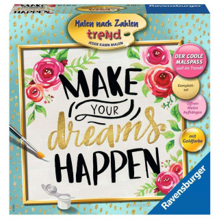 Ravensburger Malen nach Zahlen 28796 Make Your Dreams Happen - Malen nach Zahlen für Erwachsene. Perfektes Malergebnis durch hochwertiges Künstlerzubehör, ohne Rahmen