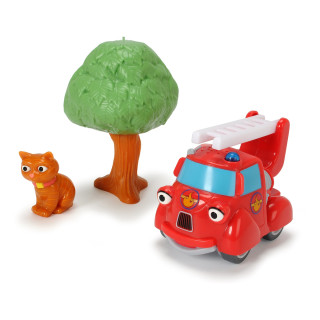 Dickie Toys - Helden der Stadt, Fiona Feuerwehr Spielset, das Feuerwehrauto mit Licht, originalen Liedern, Sounds und Freilauffunktion, inkl. Sammelkarte mit Geheimcode