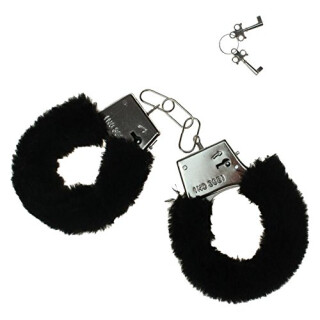 Plüsch Handschellen in Box "schwarz"