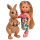 Simba 105733513 - Steffi Love Kangaroo, Puppe in einem süßen Kleid mit Kängurus, Mutter und Baby, mit süßer Funktion, Try-me, 12cm, Für Kinder ab 3 Jahren