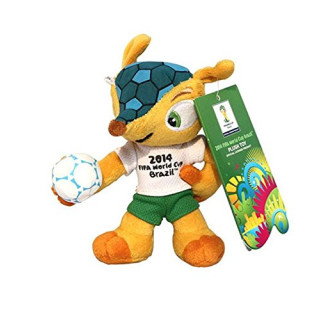 Fuleco 13cm Ball unter dem Arm Metallahänger - Maskottchen der Weltmeisterschaft 2014