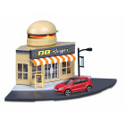 Bburago Bburago-1/43 City-Fast Food + 1 Fahrzeug, 31504