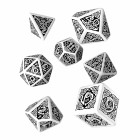 Celtic 3D Revised White & black Dice Set (7)